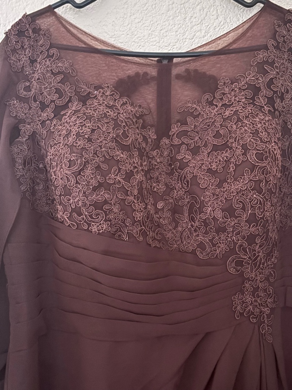 Lacey Evening Dress - Dusty Mauve